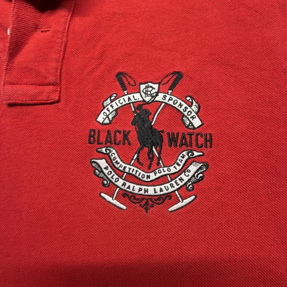 Polo Ralph Lauren Blackwatch‎ Polo Team Shirt Custom Fit Large Red